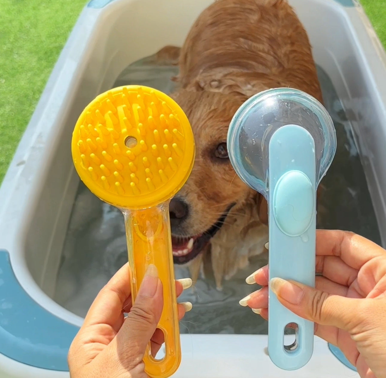 2-in-1 Badborstel voor Honden